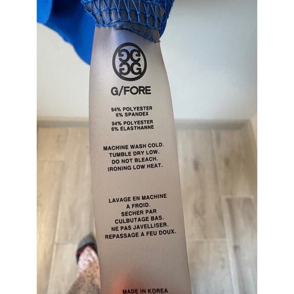 G/Fore Polo Shirt Pique Knit Performance Men’s Sz‎ M Blue Red G4 - Picture 4 of 10